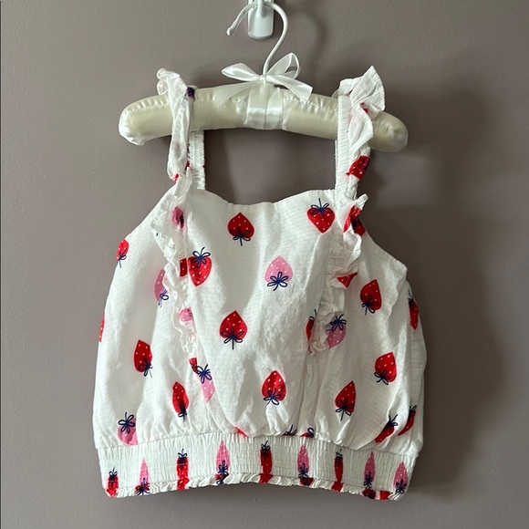 Cat & Jack Strawberry Print Kids Top - XS 4/5 - Picture 1 of 3